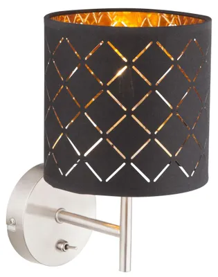 Produktbild von LED Wandleuchte, Textilschirm, schwarz