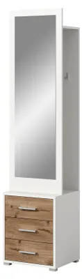 Produktbild von Garderobenkombination Nox Oak Nb. mit weißem Korpus, ca. 45x190x38 cm