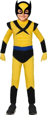 Immagine prodotto di Supereroe Avventura Figura Cartoon Maschera Eroe Classico Costume Eroe Tuta, Taglia: 140/146 Colore: Giallo / Nero