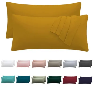 Obrázok produktu pre Poťahy na vankúše, 40 x 80 cm, 2 kusy, žlté, mikrovlákno