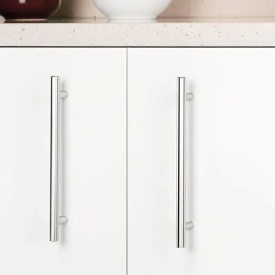 Produktbild von Möbelgriff, Türgriff, Schrankgriff, Küchengriff, 160 mm Lochabstand, silberfarben, Edelstahl, 2 Stück