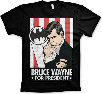 Obrázok produktu pre Tričko Bruce Wayne For President - veľké - čierne