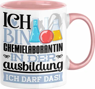Produktbild von Chemielaborantin Ausbildung Start Geschenk Tasse Ich Bin Chemielaborantin In Der Ausbildung Ich Darf Das Kaffee-Becher Geschenkidee (Rosa)