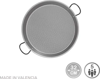 Zdjęcie produktu dla Patelnia paella z polerowanej stali na płytę indukcyjną i szklano-ceramiczną ø32cm (5 osób).vaello