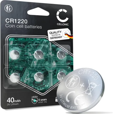 Produktbild von CELLONIC CR1220 Knopfzellen-Batterien Lithium kompatibel mit Uhren, Taschenrechner, Sensoren - x6-Pack