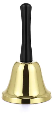 Handbel gold 13x7,5 cm Edelstahl mit ABS-Griff