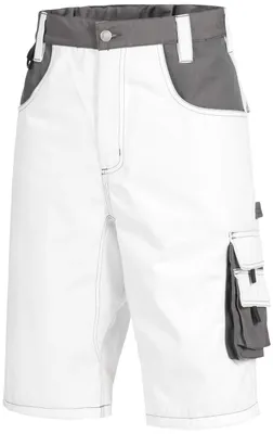 Image de NITRAS Motion TEX Plus Pantalon de travail court - Bermuda de travail pour femmes et hommes blanc / gris 48