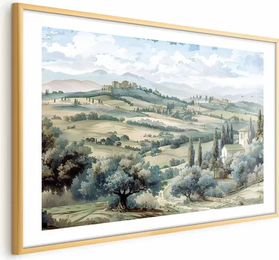 Produktbild von Posterpapier Poster - Landscape with Sunny Green Fields 60x40 cm Landschaften c-H-10043-ao-a