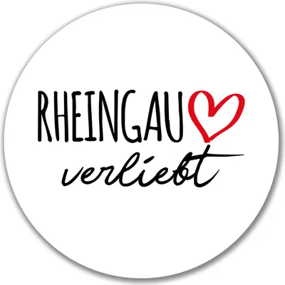Produktbild von Huuraa Aufkleber Rheingau verliebt 10cm rund Sticker Geschenkidee