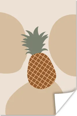 Produktbild von MuchoWow® Poster Obst - Pastell - Ananas 80x120 cm - Papierdruck