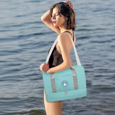 Image de Bagage de voyage imperméable pour femmes, sac de sport, sac de voyage, 40 L, imperméable, bagage pour les affaires de toilette féminines.