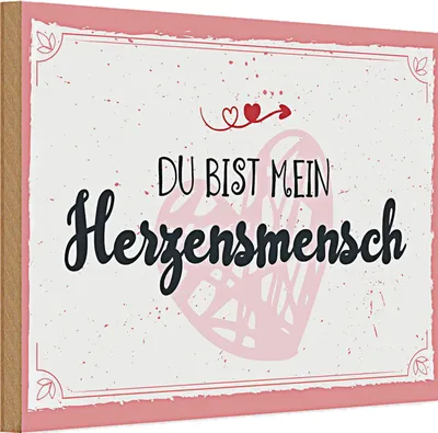 Produktbild von Holzschild Spruch 30x20cm Du bist mein Herzensmensch