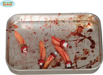 Produktbild von 5 er SET DEKO FINGER ABGERISSEN HALLOWEEN KOSTÜM ZUBEHÖR DEKO