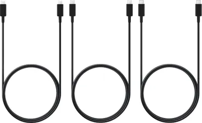 Produktbild von 3x Schnell-Ladekabel USB-C 1.8m 5A schwarz für Xiaomi Redmi Note 13 12S 12 11S 11 10S 10 9S 9 Pro + 5G beidseitig USB Typ C Anschluss