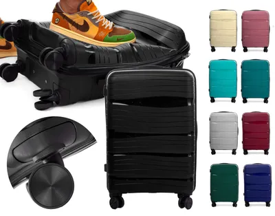 Produktbild von RGL PP3 XXL Polypropylen Koffer  Reisekoffer Hardcase Koffer TSA-Schloss Trolley Hartschalenkoffer Grösse: XXL Farbe: Schwarz