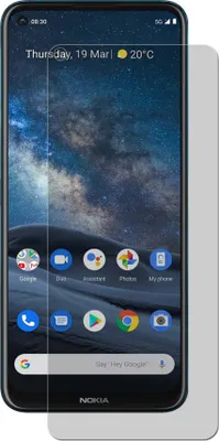 A smartphone screen protector is shown on a smartphone.
