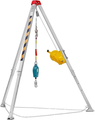 Produktbild von Confined Space Tripod Kit, 2600 lbs Winch, Confined Space Tripod 8' Legs and 98' Cable, Confined Space Rescue Tripod 32.8' Fall Protection, Harness, Storage Bag for Traditional Confined Spaces