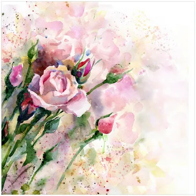 Produktbild von Wallario Premium Glasbild, freischwebende Optik, kräftige Farben, Größe 30 x 30 cm Motiv Abstraktes Blumenbuket