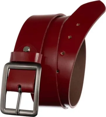 Produktbild von Rovicky | Breiter Damengürtel, mit Metallschnalle, Rot, Naturleder - 105 cm