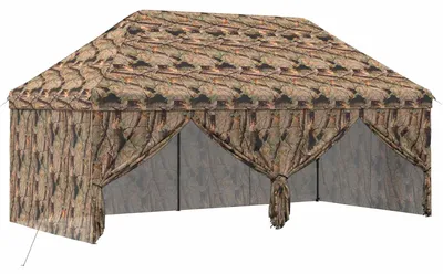 Imagen del producto de Pabellón portátil con 4 paredes, dimensiones 3 x 6 metros, color de camuflaje para entornos boscosos