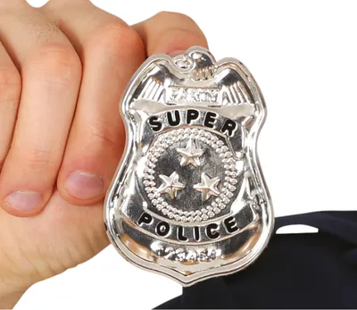 Immagine prodotto di Distintivo della Polizia Costume Accessorio di Carnevale Alta Qualità Criminologia Carnevale Autentico Distintivo Supereroe Gioco di Ruolo Creativo Festival, Colore: Argento