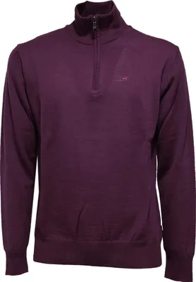 Image de 5845K cardigan uomo BEVERLY HILLS POLO CLUB violet mix wool full zip sweater man