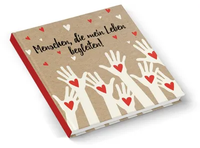 Produktbild von Freundebuch mit leeren Seiten "Menschen, die mein Leben begleiten" 21 x 21 cm