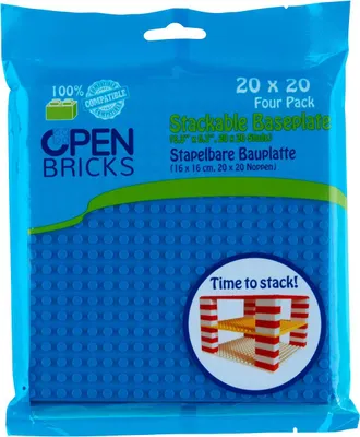Produktbild von OPEN BRICKS OB-P20BL4 Bauplatten Set 20x20 cm Blau, 4 Stück