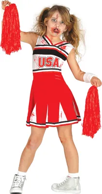 Produktbild von Zombie Cheerleader Kostüm für Mädchen Gr. 110-146, Größe:110/116