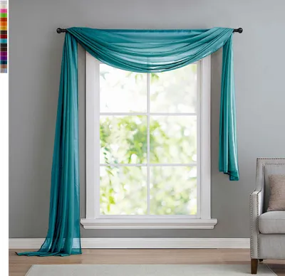 Produktbild von Querbehang Voile 140x600cm Rot transparent Gardinen Deko 560