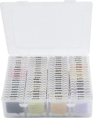 Immagine prodotto di Filati da ricamo per cuciture a macchina, multicolori, 80 pezzi.