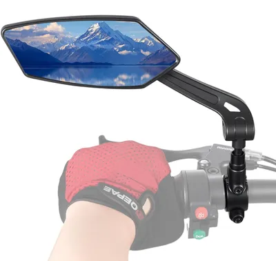 Image de Rétroviseur vélo gauche - Diamètre de guidon 22 à 23,8 mm - Pivotant à 360 degrés - VTT, vélo électrique et vélo de ville