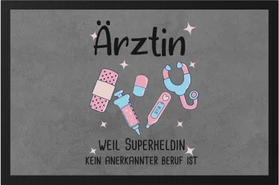 Produktbild von Ärztin Weil Superheldin Kein Anerkannter Beruf Ist Fußmatte  Geschenk Danke Sagen