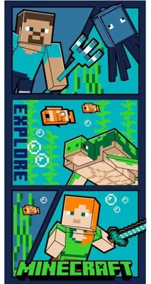 Obrázek produktu pro Minecraft Explore osuška 70 x 140 cm - předobjednávka