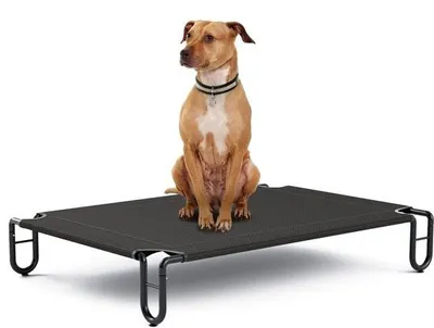 Produktbild von Hochbett für Hunde bis 55 kg, Außenbett für Haustiere, waschbare Hundebecken, Hunde-Liege, Hunde-Liege für mittelgroße Hunde, 122 x 85 x 20 cm mit Anti-Slip-Fuß für Garten, Innen- und Außenbereich