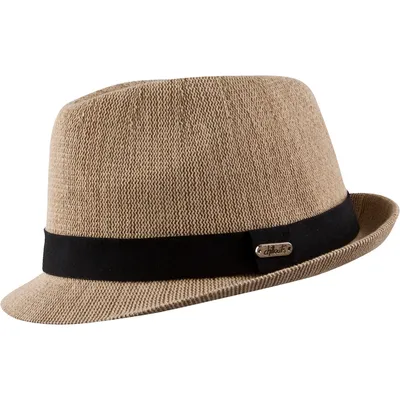 Produktbild von Chillouts knautschbarer verstellbarer Trilby Stoffhut in Strick-Optik, beige, Gr. S