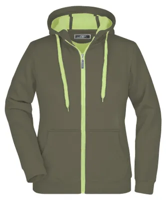Produktbild von James and Nicholson - Jacke für Damen LT5350 (XL) (Oliv/Limone)