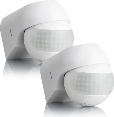 Produktbild von Bewegungs Melder Außen Aufputz Wand Montage Infrarot Sensor weiß 12m 180° SEBSON