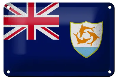 Produktbild von Blechschild Flagge Anguillas 18x12cm Flag Anguilla Vintage