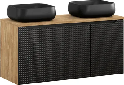 Obrázok produktu pre Kúpeľňová skrinka 120 cm s doskou a 2 umývadlami na doske Nika