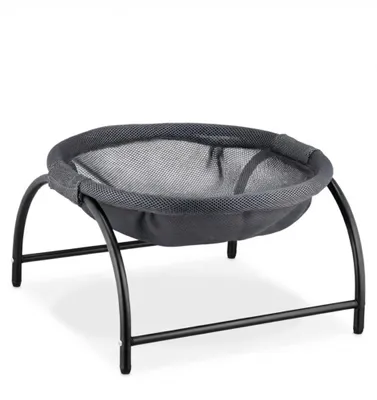 Image de Hamac pour chat Relaxdays, sur pied, fauteuil suspendu surélevé pour chat, dimensions : 25 x 44 x 42 cm, panier pour chat, gris foncé/noir