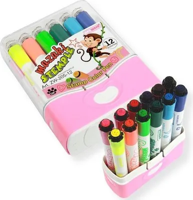 Immagine prodotto di Pennarelli con timbri 12 colori
