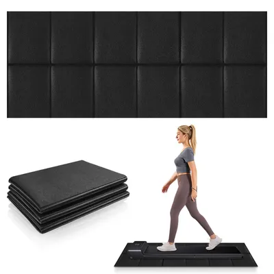 Produktbild von Fitnessmatte als Bodenschutz – 140 x 60 cm – 4 mm Dicke – Schwarz – Für Laufbänder und Fitnessgeräte