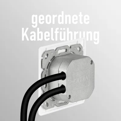 Zdjęcie produktu dla Gniazdo sieciowe EFB CAT6a podtynkowe 2-krotne RJ45,