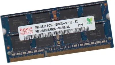 Produktbild von Hynix RAM 1 x 4 GB 204 pin DDR3 1333Mhz Notebook Speicher Pc-10600s 204Pin Ram
