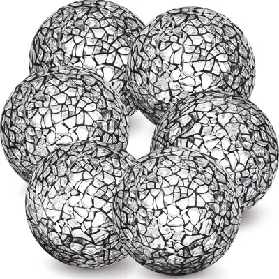 Image de Solidchoice - Ensemble de 6 boules décoratives noires pour vases et décoration de table