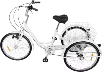 Produktbild von Dreirad Lizo 6-Gang – Faltbares Trike für Erwachsene & Senioren – 24Zoll – Mit Hinterkorb, Vorrem & Verstellbarem Lenker – Schwarz