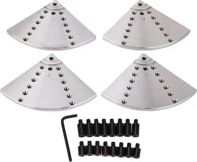 Image de 4 mors plats, mandrin en bois de 20,3 cm, outils de tournage avec 16 vis de bouchons coniques