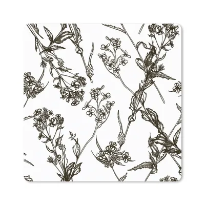 Produktbild von MuchoWow® Mauspad Mousepad Vintage - Pflanzen - Blumen - Muster 30x30 cm - Mousepads - Maus Mat - Pad - Mausunterlage - Gaming