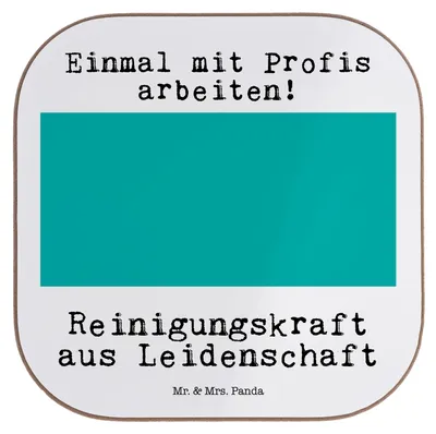 Produktbild von Mr. & Mrs. Panda Tassenuntersetzer Reinigungskraft Leidenschaft - Weiß - Geschenk, Holzuntersetzer, Tischuntersetzer, Untersetzer für Gläser, gläseruntersetzer, Tasse